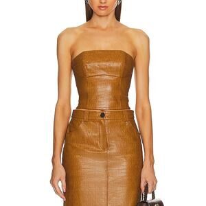 Song Of Style 'Monroe' Brown Polyurethane Bustier Top Size XXS